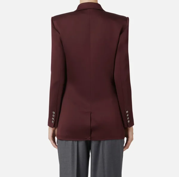 Elisabetta Franchi Giacche & Trench | Tailleur^Giacca doppiopetto in raso RougeNoir