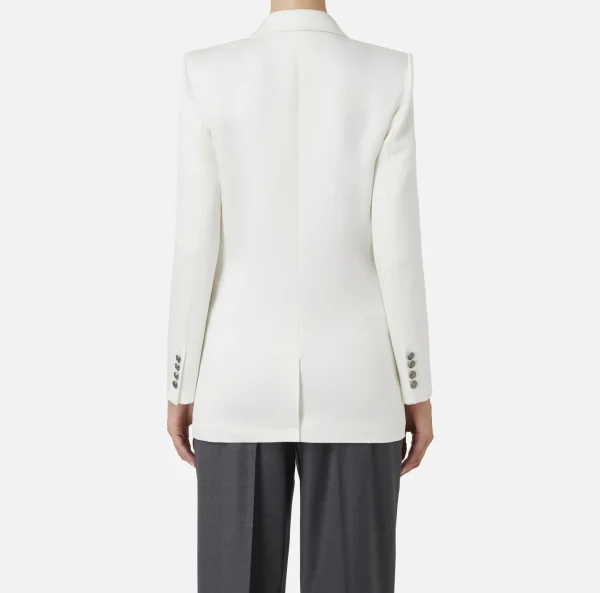 Elisabetta Franchi Giacche & Trench | Tailleur^Giacca doppiopetto in raso Avorio
