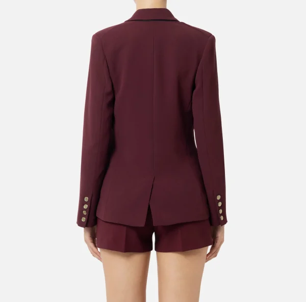Elisabetta Franchi Giacche & Trench^Giacca in crêpe con patch RougeNoir