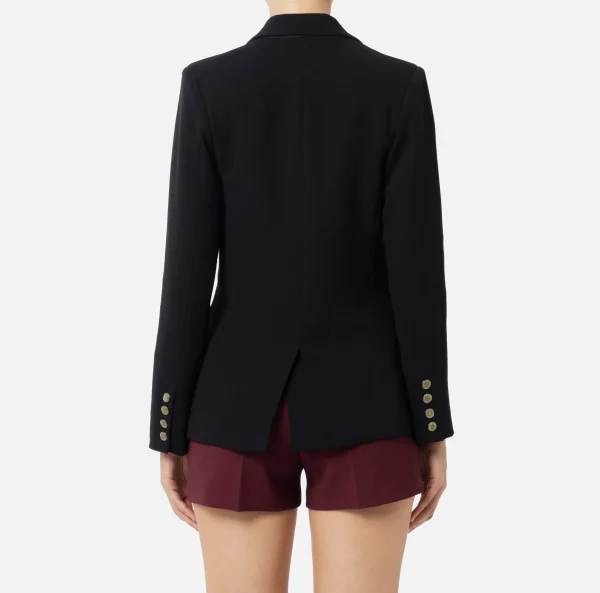 Elisabetta Franchi Giacche & Trench^Giacca in crêpe con patch Nero