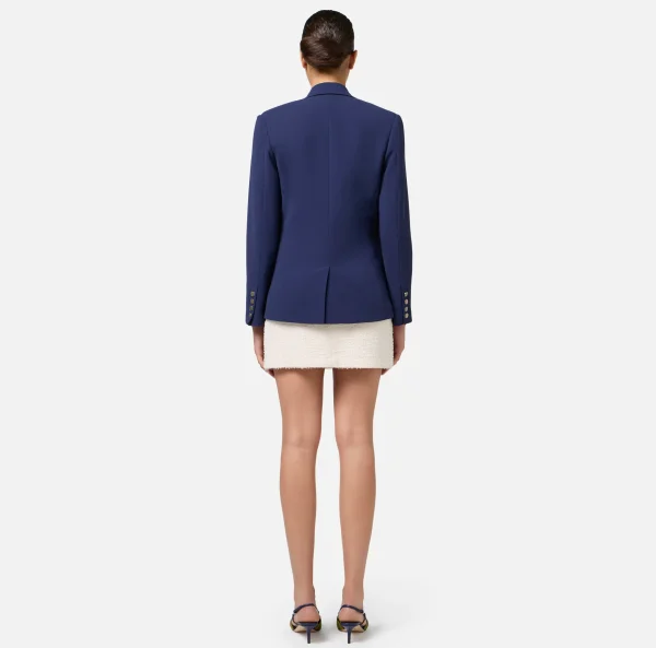 Elisabetta Franchi Giacche & Trench^Giacca in crêpe con patch Navy