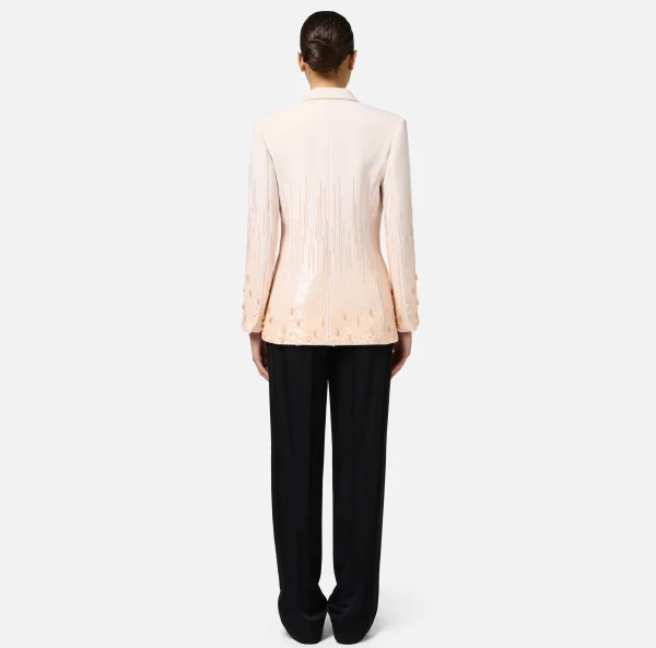 Elisabetta Franchi Giacche & Trench^Giacca in crêpe ricamato con paillettes Lattice