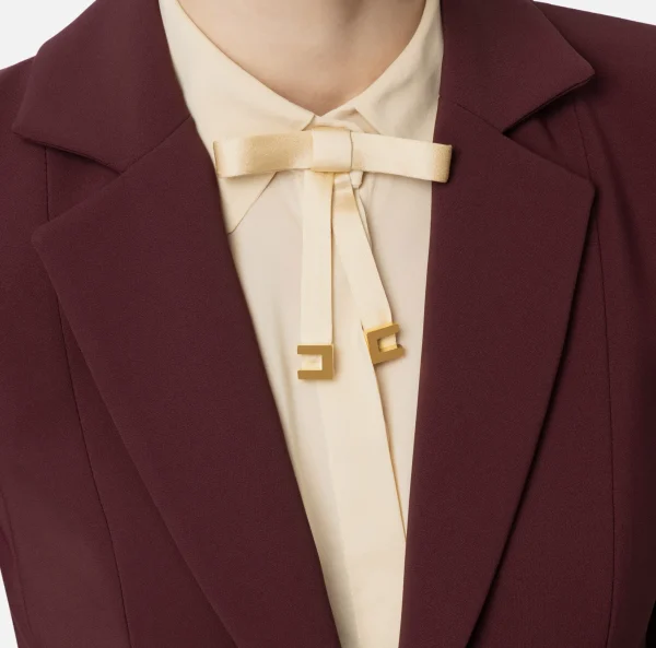 Elisabetta Franchi Tailleur | Giacche & Trench^Giacca in crêpe stretch sfiancata RougeNoir