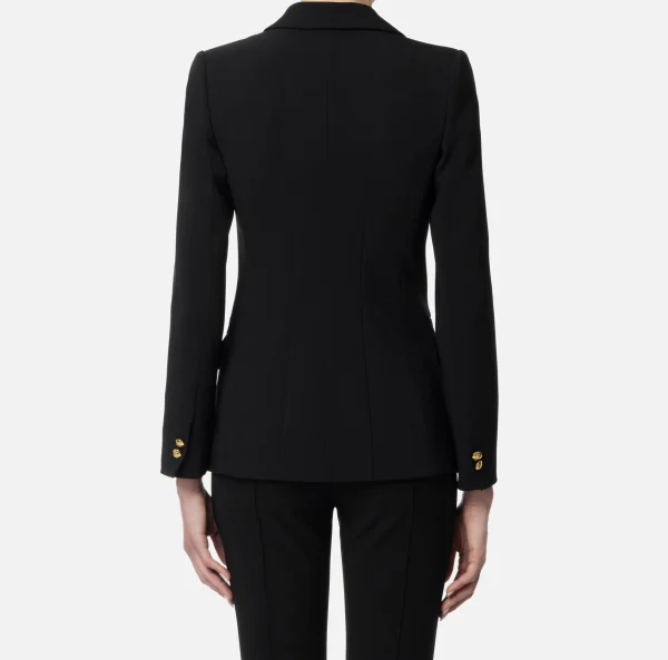 Elisabetta Franchi Tailleur | Giacche & Trench^Giacca in crêpe stretch sfiancata Nero