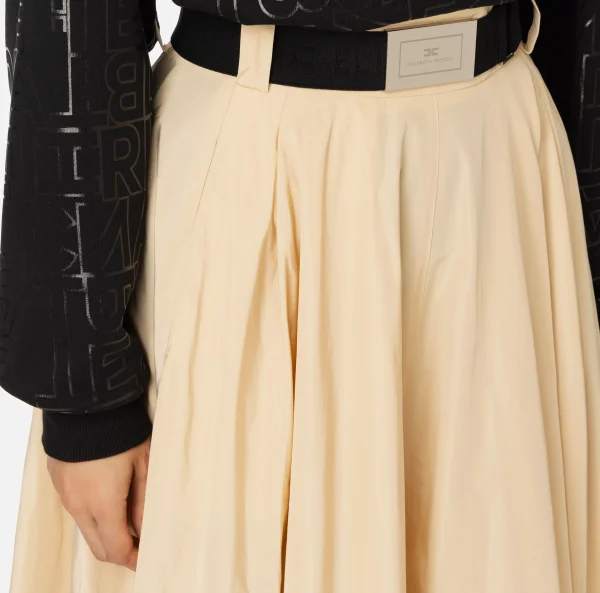 Elisabetta Franchi Gonne^Gonna a ruota in nylon tecnico leggero Crema