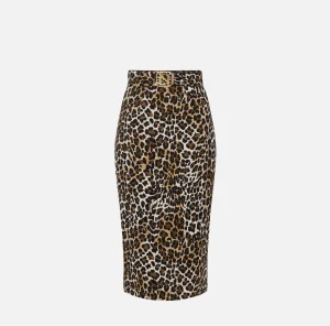 Elisabetta Franchi Gonne^Gonna midi in crêpe Animalier