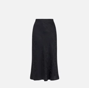 Elisabetta Franchi Gonne^Gonna midi in crêpe jaquard lettering Nero