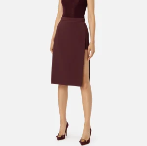 Elisabetta Franchi Gonne^Gonna midi in crêpe stretch con shorts RougeNoir