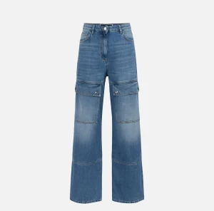 Elisabetta Franchi Jeans^Jeans cargo in cotone LightBlue