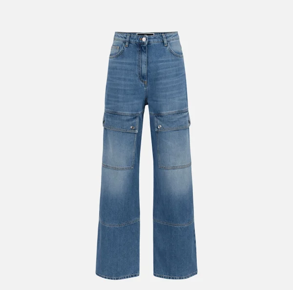Elisabetta Franchi Jeans^Jeans cargo in cotone LightBlue