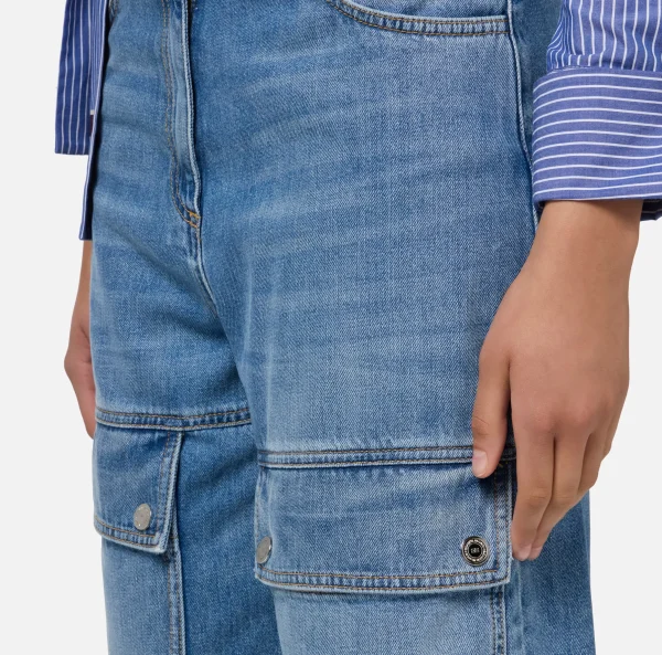 Elisabetta Franchi Jeans^Jeans cargo in cotone LightBlue