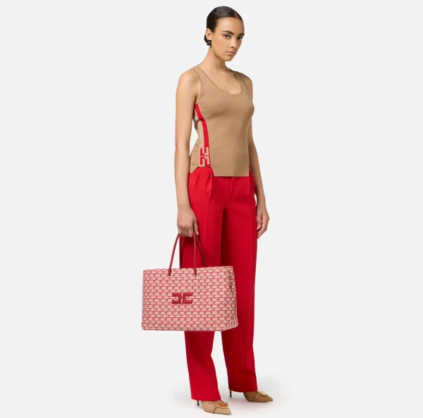 Elisabetta Franchi Borse A Spalla^Madame Monogram Shopper Con Logo
