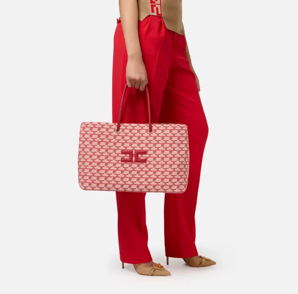 Elisabetta Franchi Borse A Spalla^Madame Monogram Shopper Con Logo