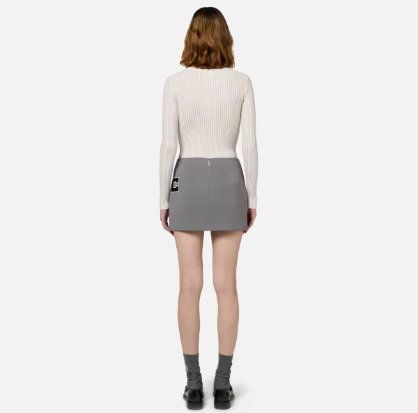 Elisabetta Franchi Maglieria E Felpe^Maglia girocollo in viscosa e lurex a costine Avorio