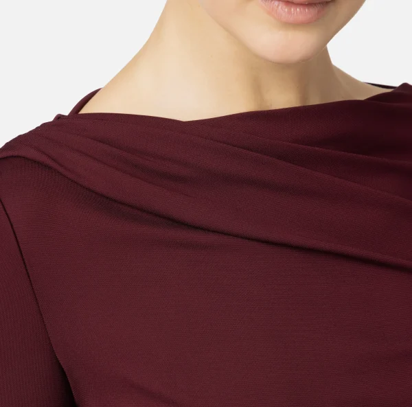 Elisabetta Franchi Top, T-Shirt & Body^Maglia in jersey con drappeggio RougeNoir