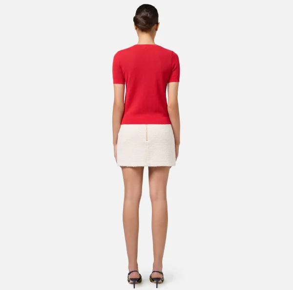 Elisabetta Franchi Maglieria E Felpe^Maglia in viscosa punto rete con intarsio RedPassion