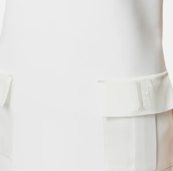 Elisabetta Franchi Mini Abiti | Abiti^Miniabito boxy in crêpe con tasche Avorio