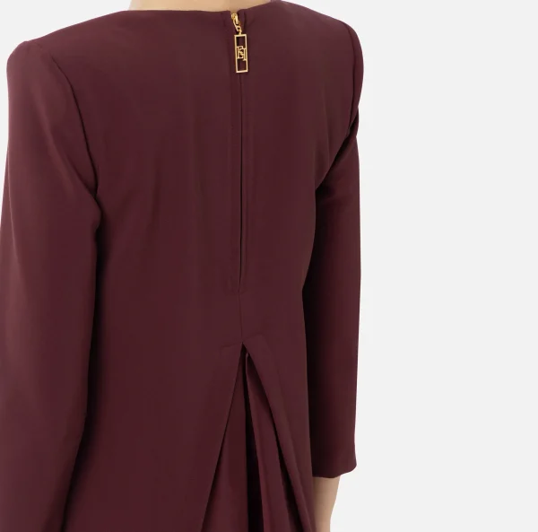 Elisabetta Franchi Mini Abiti | Abiti^Miniabito boxy in crêpe con inserto in vela RougeNoir