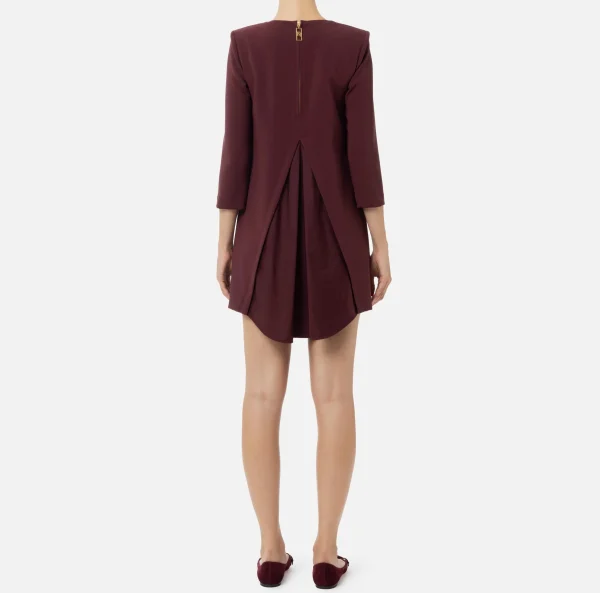Elisabetta Franchi Mini Abiti | Abiti^Miniabito boxy in crêpe con inserto in vela RougeNoir