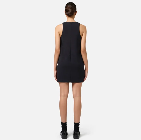 Elisabetta Franchi Mini Abiti | Abiti^Miniabito boxy in crêpe con collana Nero