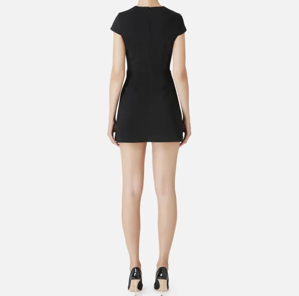 Elisabetta Franchi Mini Abiti | Abiti^Miniabito in crêpe con fiocchi in raso Nero