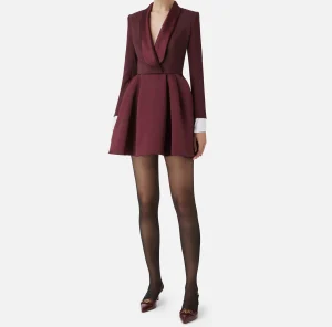 Elisabetta Franchi Mini Abiti | Abiti^Miniabito in crêpe con revers in raso RougeNoir