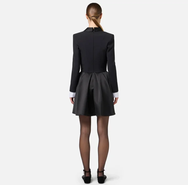 Elisabetta Franchi Mini Abiti | Abiti^Miniabito in crêpe con revers in raso Nero