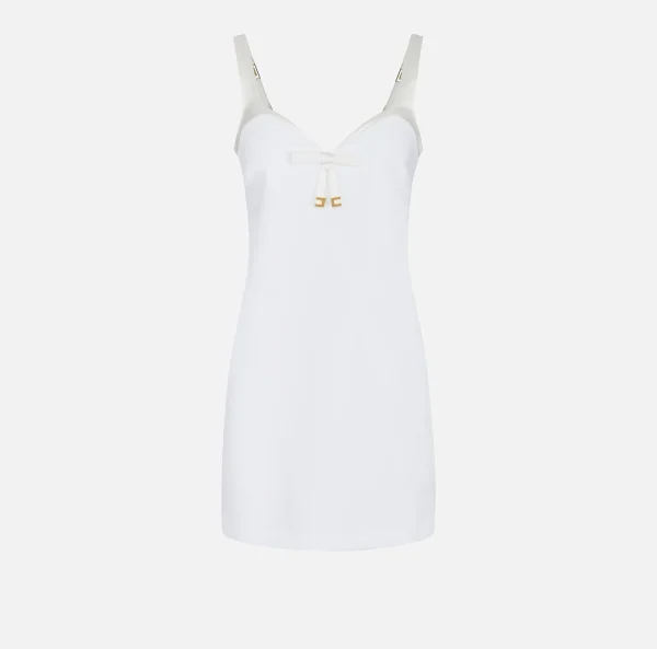 Elisabetta Franchi Mini Abiti | Abiti^Miniabito in crêpe con scollo a cuore in raso Avorio