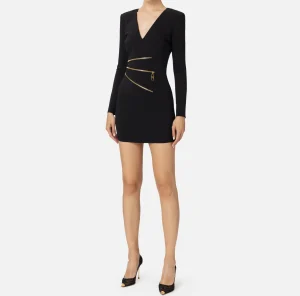 Elisabetta Franchi Mini Abiti | Abiti^Miniabito in crêpe con zip Nero