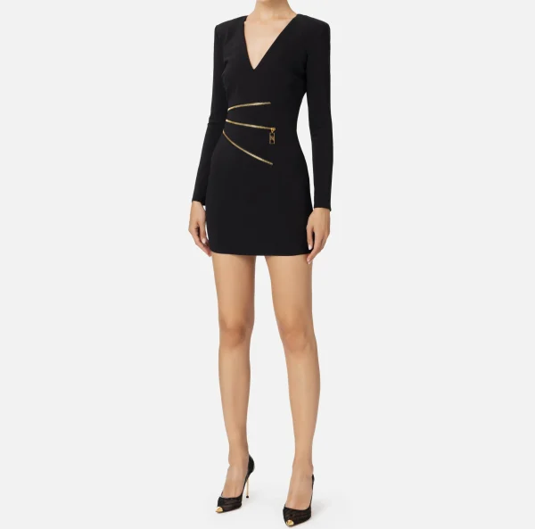 Elisabetta Franchi Mini Abiti | Abiti^Miniabito in crêpe con zip Nero