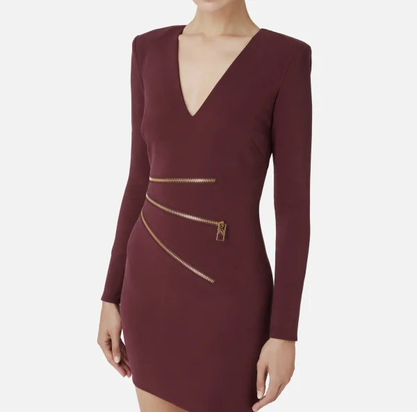 Elisabetta Franchi Mini Abiti | Abiti^Miniabito in crêpe con zip RougeNoir