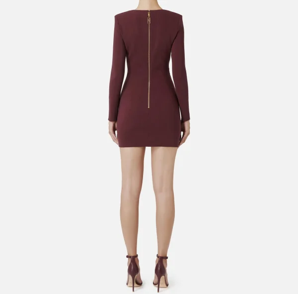 Elisabetta Franchi Mini Abiti | Abiti^Miniabito in crêpe con zip RougeNoir