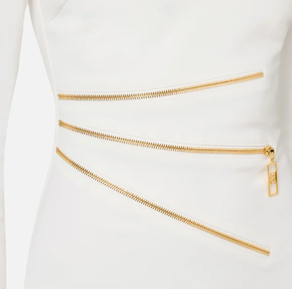 Elisabetta Franchi Mini Abiti | Abiti^Miniabito in crêpe con zip Avorio