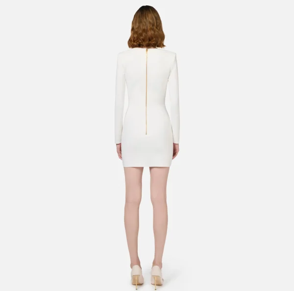 Elisabetta Franchi Mini Abiti | Abiti^Miniabito in crêpe con zip Avorio