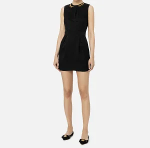 Elisabetta Franchi Mini Abiti | Abiti^Miniabito in crêpe jaquard lettering Nero