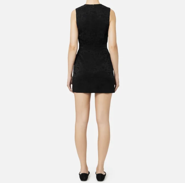 Elisabetta Franchi Mini Abiti | Abiti^Miniabito in crêpe jaquard lettering Nero