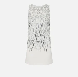 Elisabetta Franchi Mini Abiti | Abiti^Miniabito in crêpe ricamato Avorio