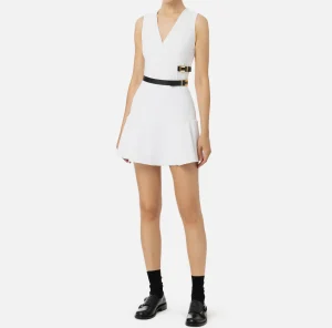 Elisabetta Franchi Mini Abiti | Abiti^Miniabito in crêpe stretch con cinturini Avorio