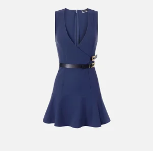Elisabetta Franchi Mini Abiti | Abiti^Miniabito in crêpe stretch con cinturini Navy