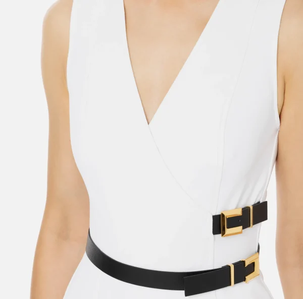 Elisabetta Franchi Mini Abiti | Abiti^Miniabito in crêpe stretch con cinturini Avorio