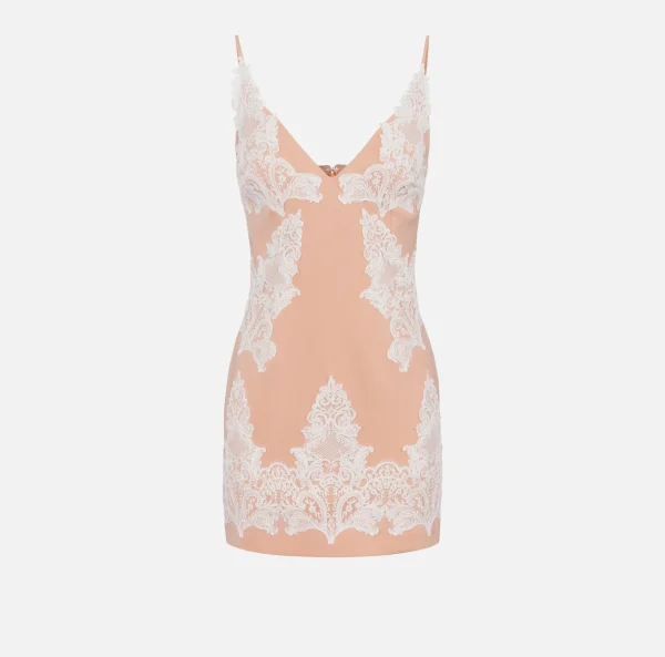 Elisabetta Franchi Mini Abiti | Abiti^Miniabito in fresco lana con pizzo PeachRose
