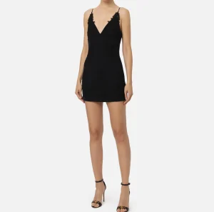 Elisabetta Franchi Mini Abiti | Abiti^Miniabito in fresco lana con pizzo Nero