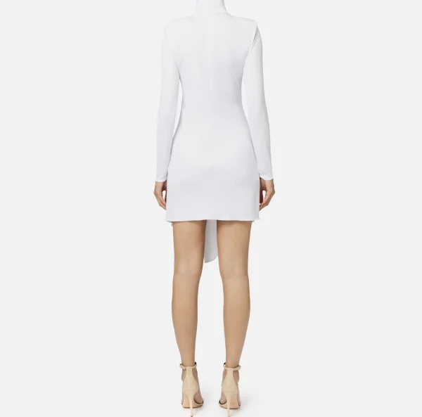 Elisabetta Franchi Mini Abiti | Abiti^Miniabito in jersey con drappeggio e accessorio gioiello Avorio