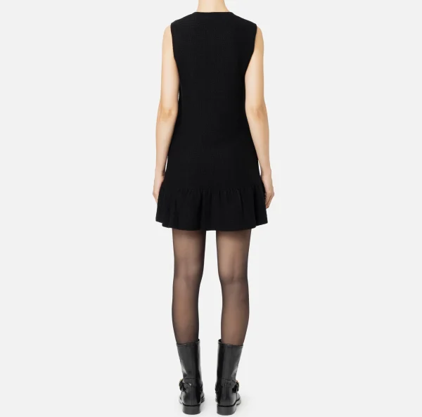 Elisabetta Franchi Mini Abiti | Abiti In Maglia^Miniabito in lana bouclé con tasche in vela tecnica Nero