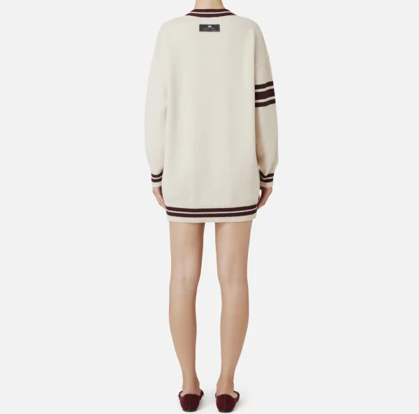 Elisabetta Franchi Abiti In Maglia | Mini Abiti^Miniabito in lana tipo college Burro/RougeNoir