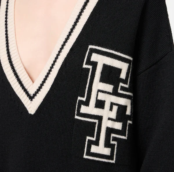Elisabetta Franchi Abiti In Maglia | Mini Abiti^Miniabito in lana tipo college Nero/Burro