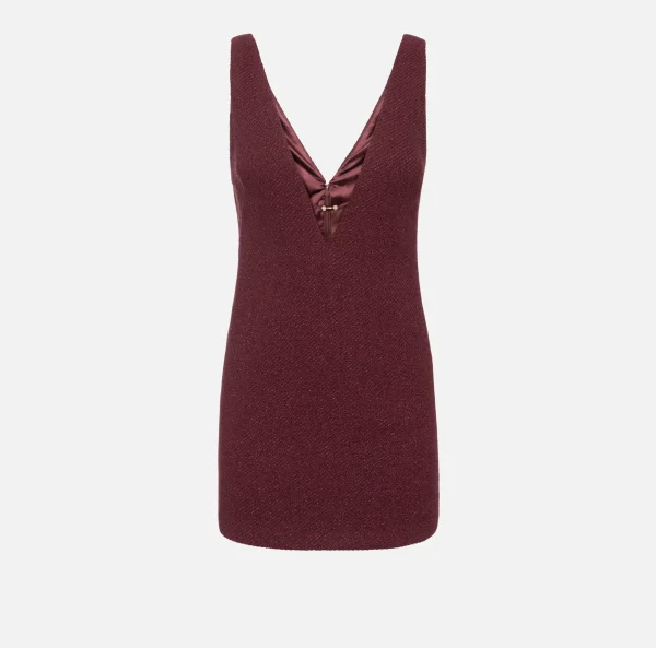 Elisabetta Franchi Mini Abiti | Abiti^Miniabito in tweed laminato RougeNoir