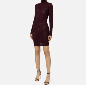 Elisabetta Franchi Mini Abiti | Abiti In Maglia^Miniabito in viscosa logo punto rete RougeNoir