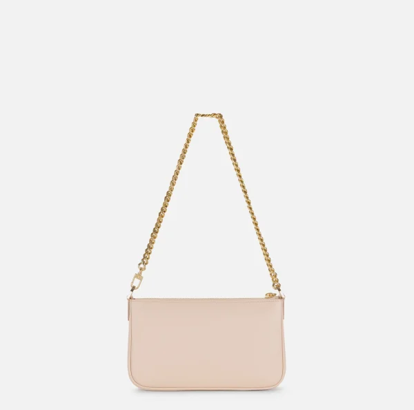 Elisabetta Franchi Borse A Spalla^Miniborsa a tracolla in pelle con lettering Carne