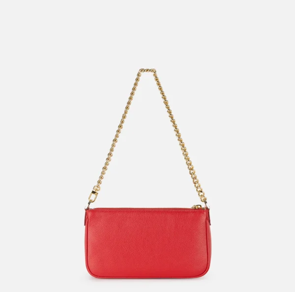 Elisabetta Franchi Borse A Spalla^Miniborsa a tracolla in pelle con lettering RedPassion